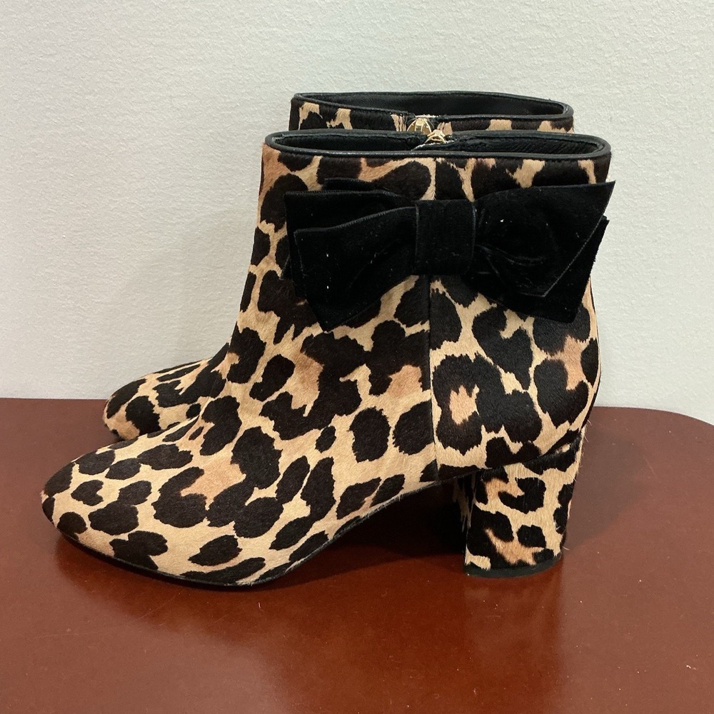 Kate Spade New York Women's Holly Bootie Animal Print Size 7M NWOB Real Fur